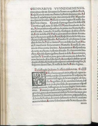 Ca, IIII. De suffragiis q[uo]tidianis & officio defunctor[um]