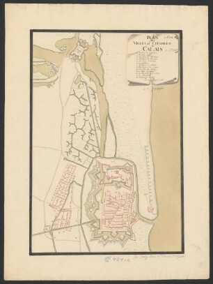 Plan des villes et citadelle de Calais