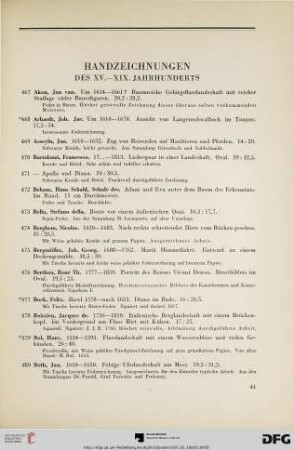 Handzeichnungen des XV.-XIX. Jahrhunderts (Nr. 467-560)