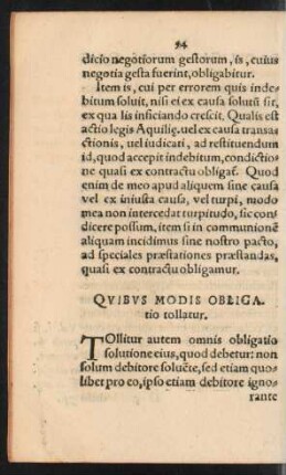 Quibus Modis Obligatio tollatur.