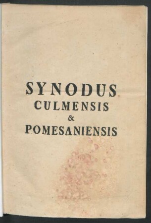 Synodus Culmensis & Pomesaniensis