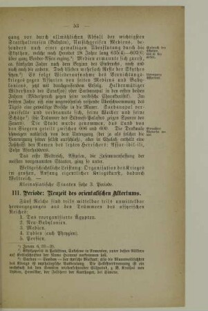 III. Periode: Neuzeit des orientalischen Altertums