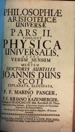 Philosophia Aristotelica univ., 2