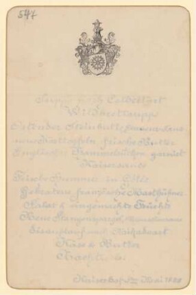 Menükarte : Menü, Kaiserhof