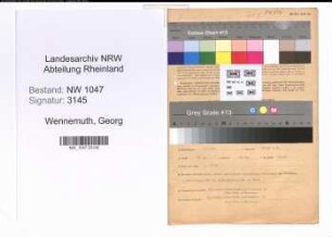 Entnazifizierung Georg Wennemuth , geb. 15.03.1895 (Lehrer)