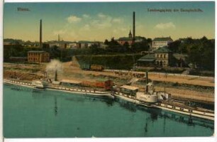 Riesa. Landungsplatz m. Dampfern Libussa und John Penn