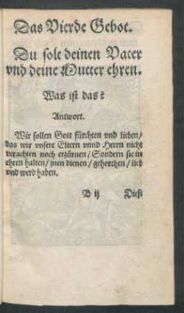 Das Vierde Gebot.