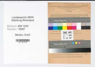 Entnazifizierung Erich Merten, geb. 10.03.1907 (Schlosser)