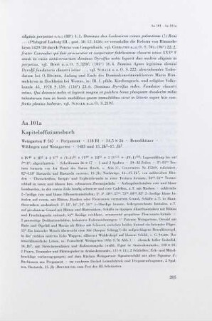 Aa 101a. Kapiteloffiziumsbuch