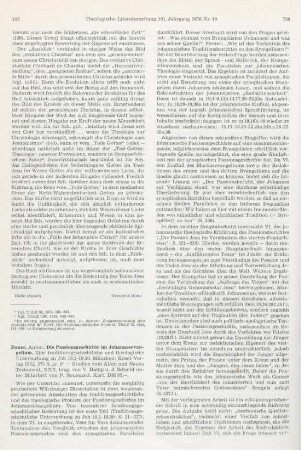 755-757 [Rezension] Dauer, Anton, Die Passionsgeschichte im Johannesevangelium