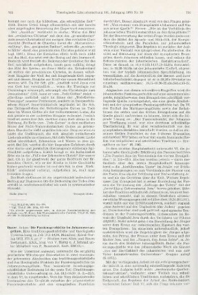 755-757 [Rezension] Dauer, Anton, Die Passionsgeschichte im Johannesevangelium