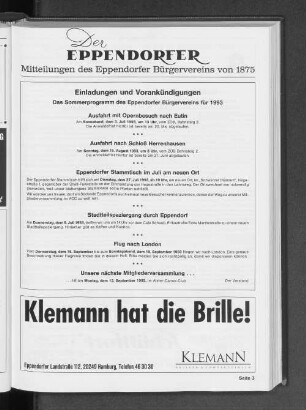 Der Eppendorfer Mitteilungen des Eppendorfer Bürgervereins von 1875