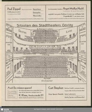 Sitzplan des Stadttheaters Görlitz