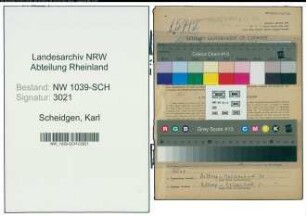 Entnazifizierung Karl Scheidgen , geb. 21.10.1899 (Bueroangestellter)