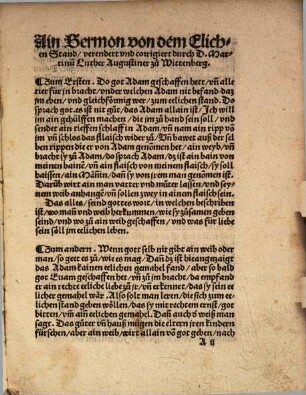 Ain Sermon von dem Eelichen stand : verendert vnd corrigiert