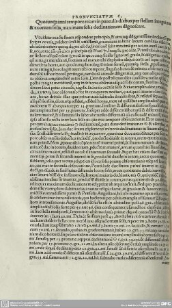 PRONUNCIATUM C. Quocun[..] anni tempore etiam in pauculis diebus per stellam incognitam & exortum solis, maximam solis declinationem dignoscere.