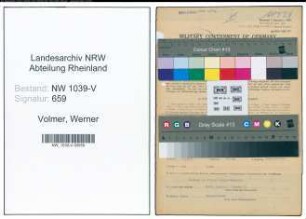 Entnazifizierung Werner Volmer , geb. 15.02.1911 (Chemiker)