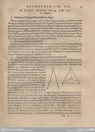 P. Rami Geometriae Lib. III. De Angulo.
