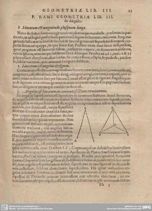P. Rami Geometriae Lib. III. De Angulo.