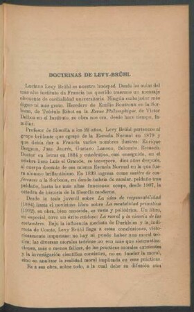 Doctrinas de Levy-Brühl