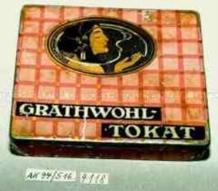 Blechdose für 20 Stück Zigaretten "GRATHWOHL-TOKAT"