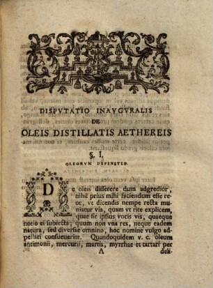 Diss. inaug. chem. med. de oleis distillatis aethereis