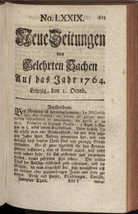No. LXXIX. Leipzig, den 1. Octob. - No. LXXXVII. Leipzig, den 29. Octob.