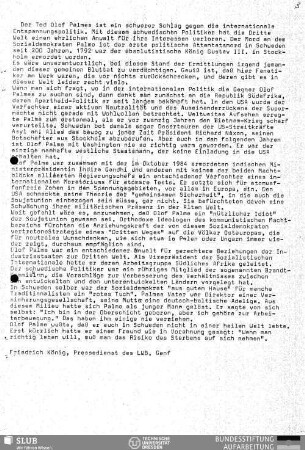Der Tod Olof Palmes