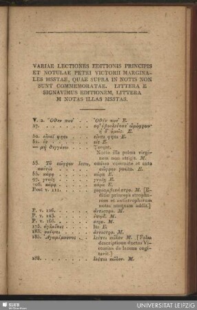 Variae lectiones editionis principis et notulae Petri Victorii marginales msstae ...