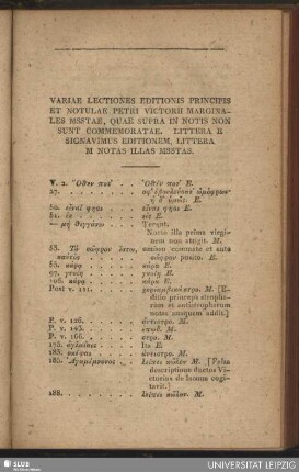 Variae lectiones editionis principis et notulae Petri Victorii marginales msstae ...