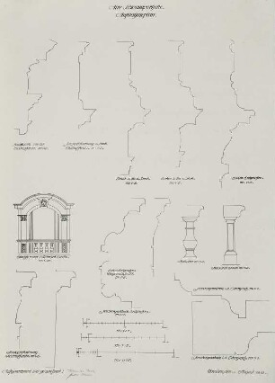 Dresden, Löwen-Apotheke. Profile, Schnitte und Ansichten von Fenstern und Erkern, 1913