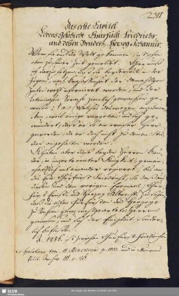 1. Capitel. Lebens Geschicht Churfürst Friedrichs und dessen Bruders, Herzog Johannis.