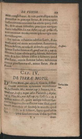 Cap. IV. De Terrae Motu.