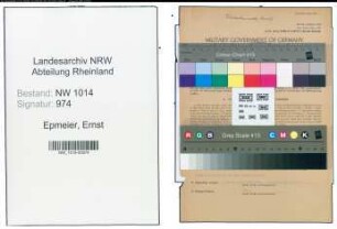 Entnazifizierung Ernst Epmeier , geb. 25.12.1915 (Buchhalter)