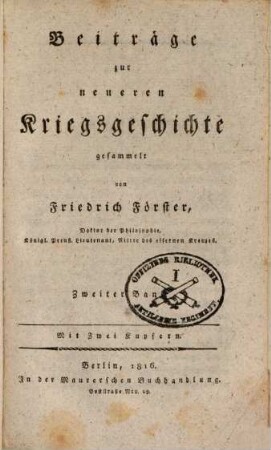 Beiträge zur neueren Kriegsgeschichte, 2