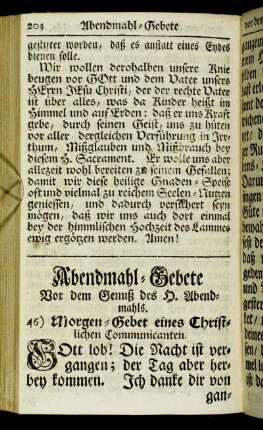 Abendmahl-Gebete Vor dem Genuß des H. Abendmahls.