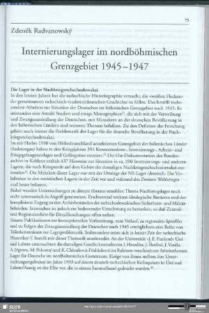 Internierungslager im nordböhmischen Grenzgebiet 1945-1947