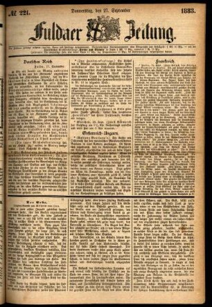 Ausgabe vom Donnerstag, den 27. September 1883.