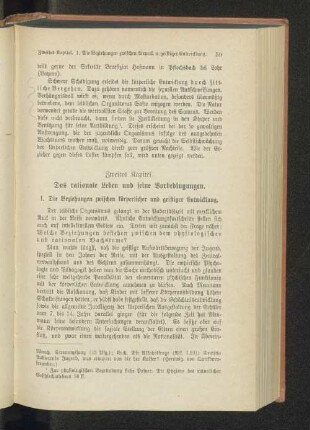 Zweites Kapitel. Das rationale Leben und seine Vorbedingungen.