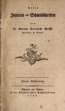 Ueber Injurien und Schmähschriften, 2