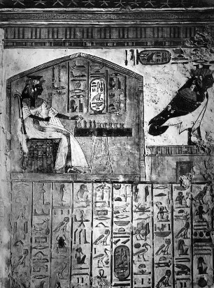 Königin Nefertari beim Brettspiel : Königin Nefertari beim Brettspiel. Relief, bemalt (1291ante/1185ante). Theben (West), Nekropole, Tal der Königinnen, 1. Raum, Westwand, Grab der Nefertari