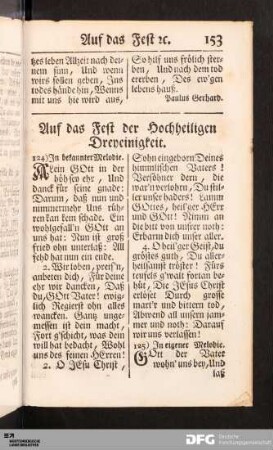 Auf das Fest der Hochheiligen Dreyeinigkeit.