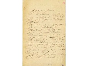 Originalbrief Alwine Schroedters an einen unbekannten Adressaten, geschrieben in Karlsruhe