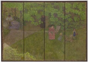 Die Familie Claude Terrasse im Garten