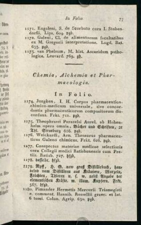 77-99, Chemia, Alchemia et Pharmacologia