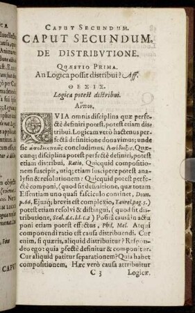 Caput Secundum. De Distributione