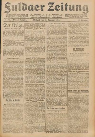 Ausgabe vom Mittwoch, den 25. November 1914.
