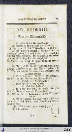 XIV. Von der Wappenkunde.