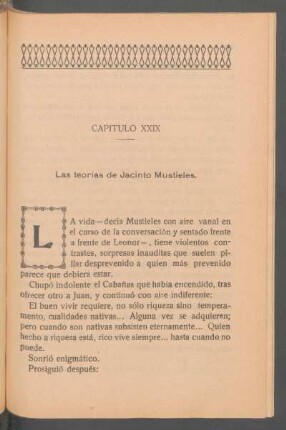 Capítulo XXIX - Las teorías de Jacinto Mustieles.