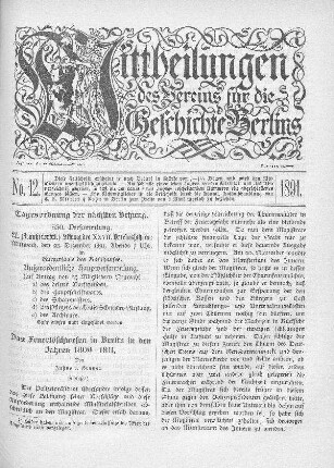 Das Feuerlöschwesen in Berlin in den Jahren 1809-1811
